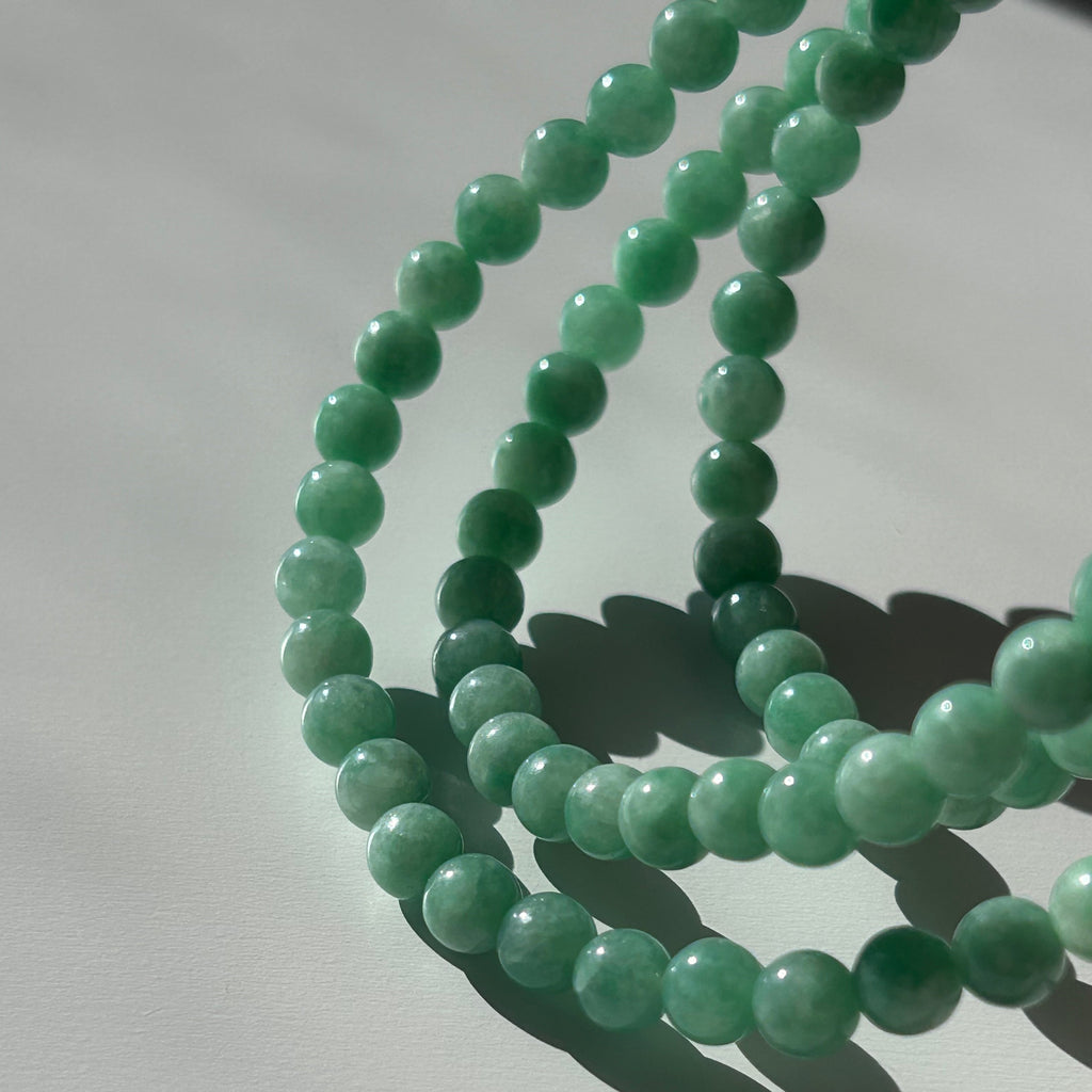 Sweet apple green Burmese jadeite bead necklace, 60cm, photo 8 - Luxe Jadeite