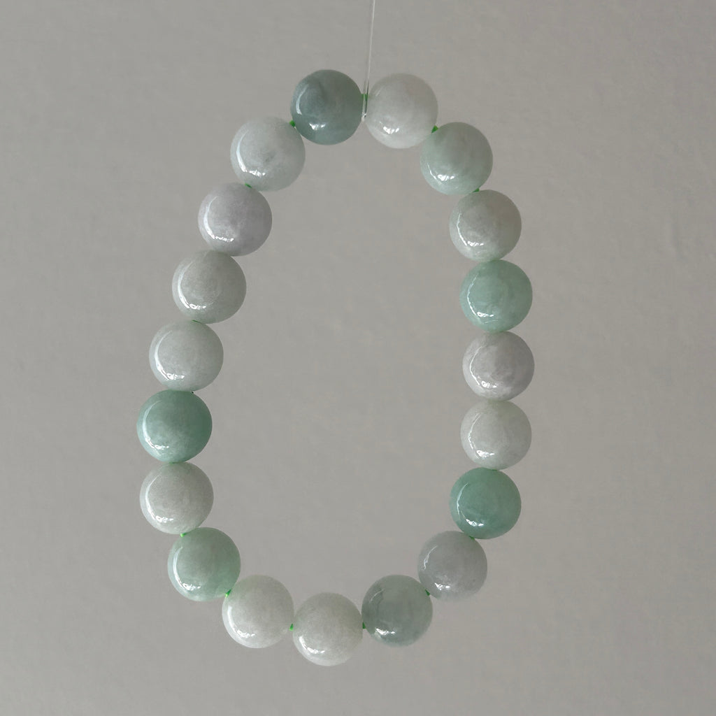 Pale Green and White alternating Bracelet 16.5 cm, photo 8 - Luxe Jadeite