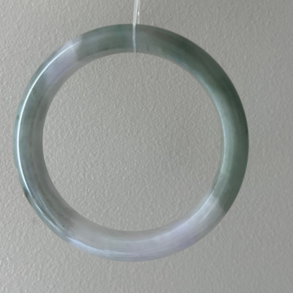 Icy spring purple and golden dust (chun dai cai sa jin) Burmese jadeite bangle, 57.8mm - Luxe Jadeite
