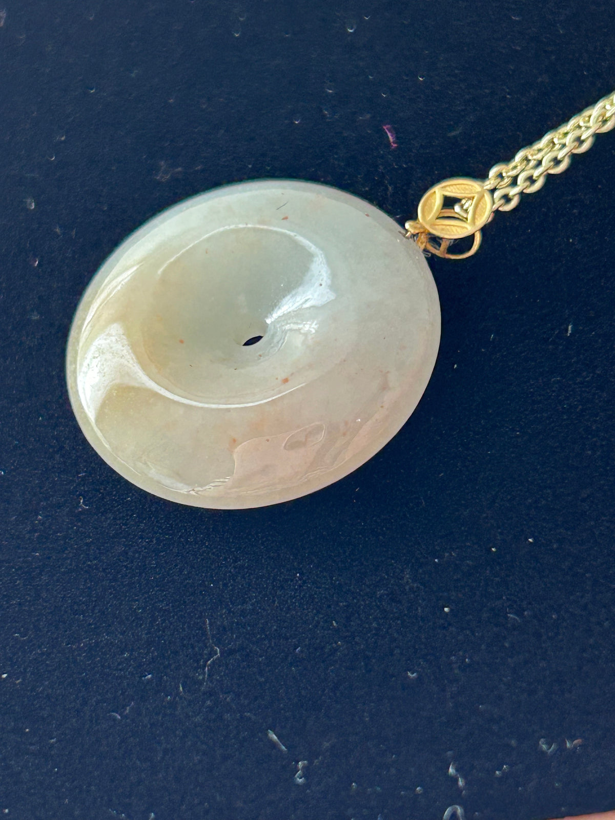 Koi fish ping an kou jadeite pendant in 18k gold - Luxe Jadeite