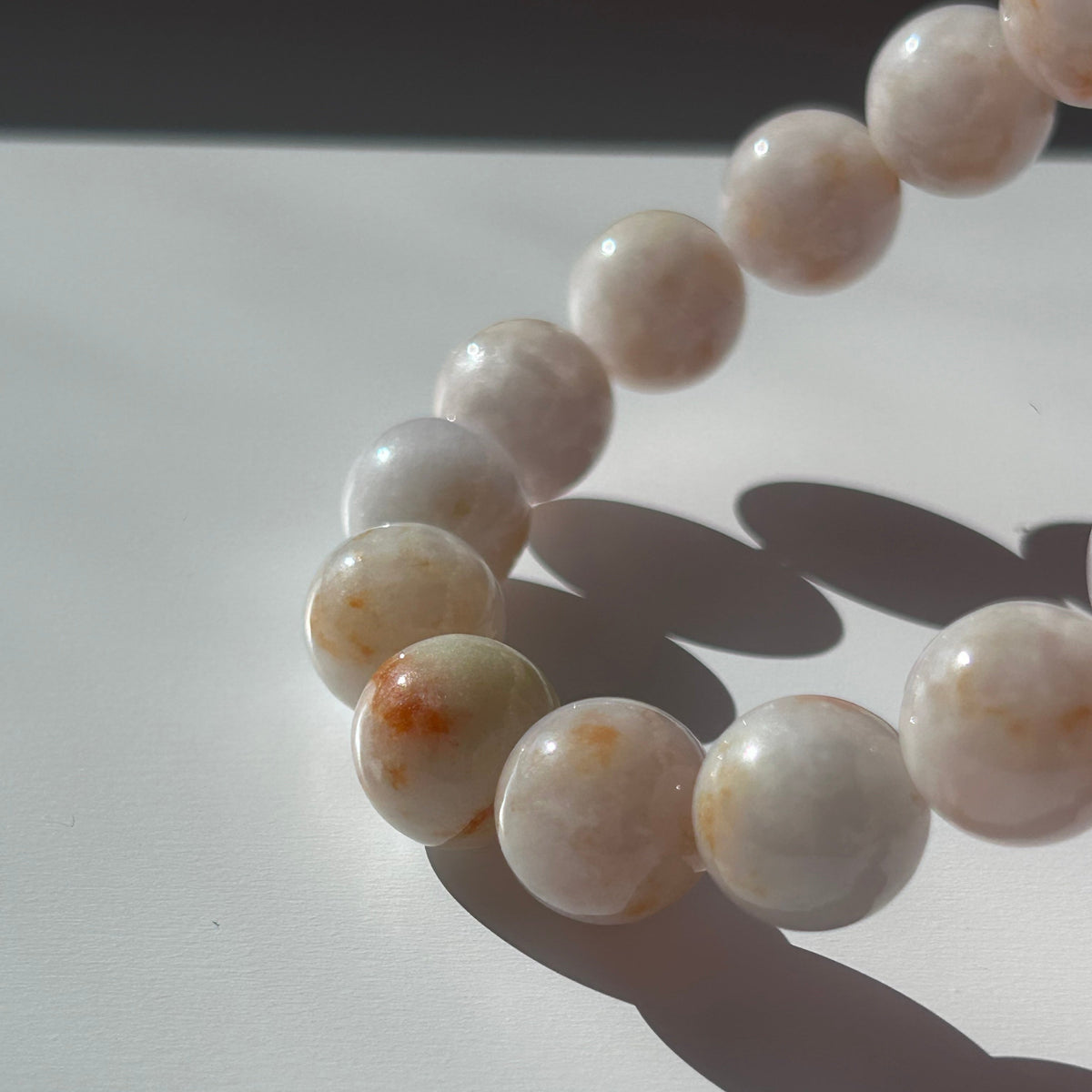 Koi fish carved Burmese jadeite bead bracelet, photo 7 - Luxe Jadeite