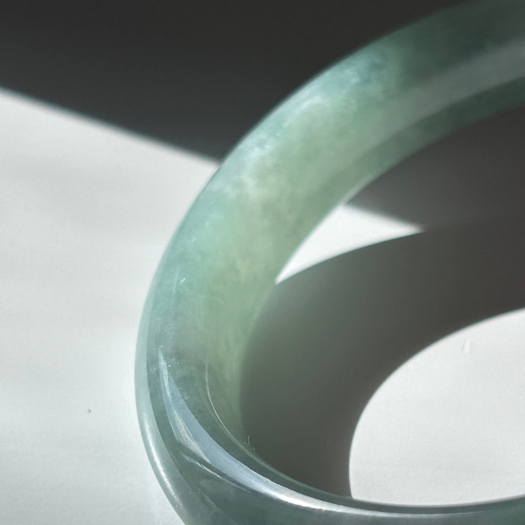 Apple green Burmese jadeite bangle, 56.9mm - Luxe Jadeite