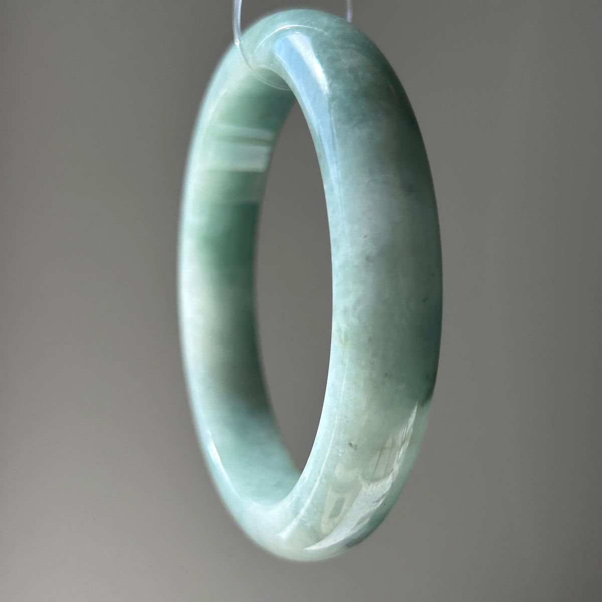 Floating Green Bangle, Jade only (no metal setting), photo 4 - Luxe Jadeite