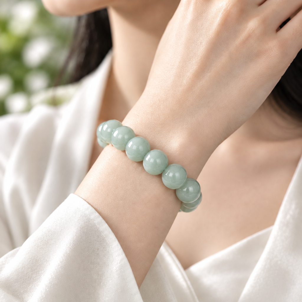 Pale Green Bracelet 17 cm, photo 10 - Luxe Jadeite