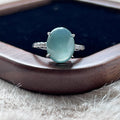 Lake Green Ring adjustable, Sterling Silver, photo 1 - Luxe Jadeite