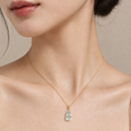 Glassy White Pale Green Mini Hulu Pendant, 18k Gold, photo 1 - Luxe Jadeite