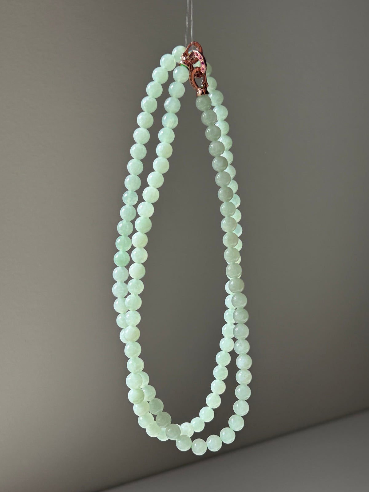 Burmese jadeite beaded necklace, 65cm - Luxe Jadeite