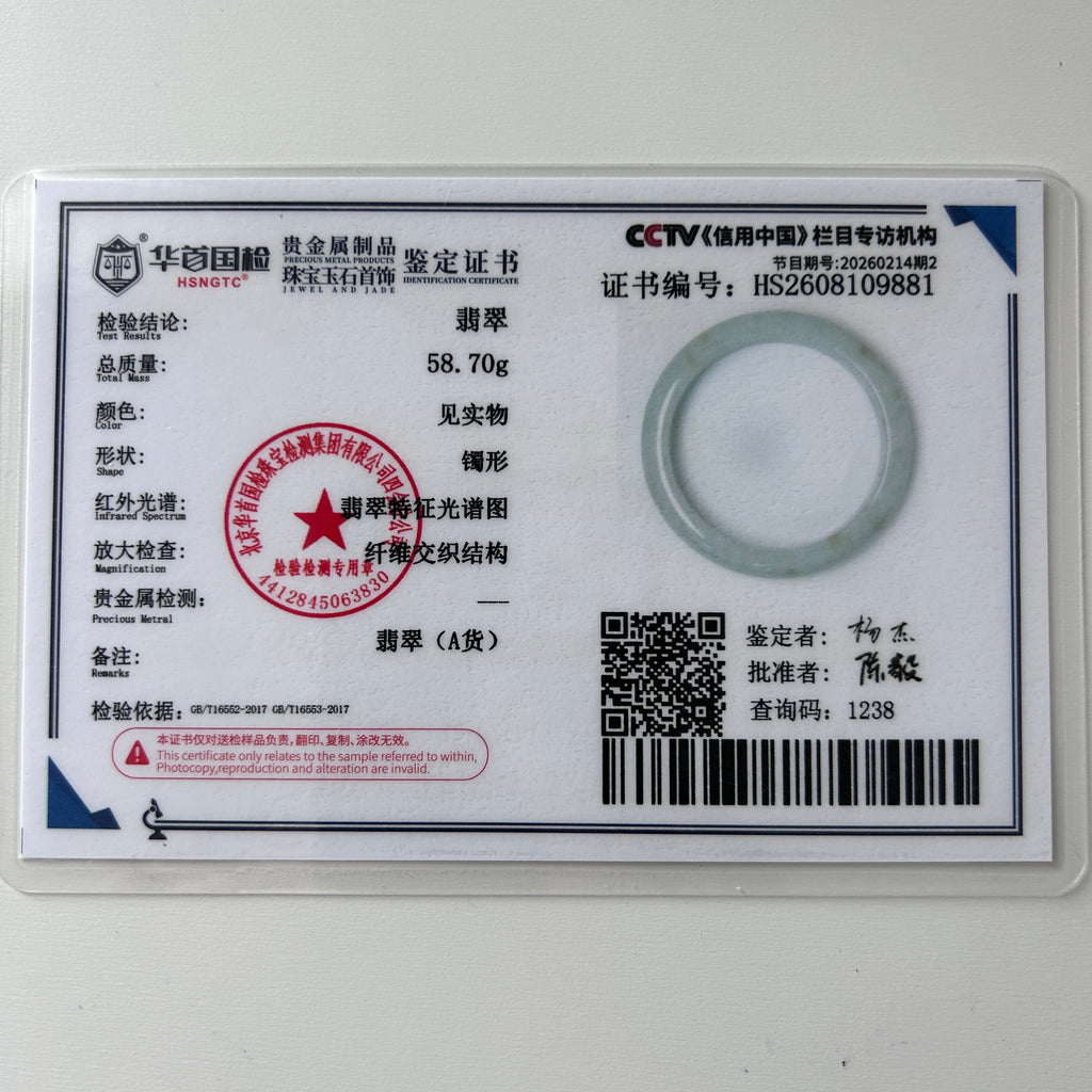 Light Pale Green with Sajin Bangle 59.5mm, photo 11 - Luxe Jadeite