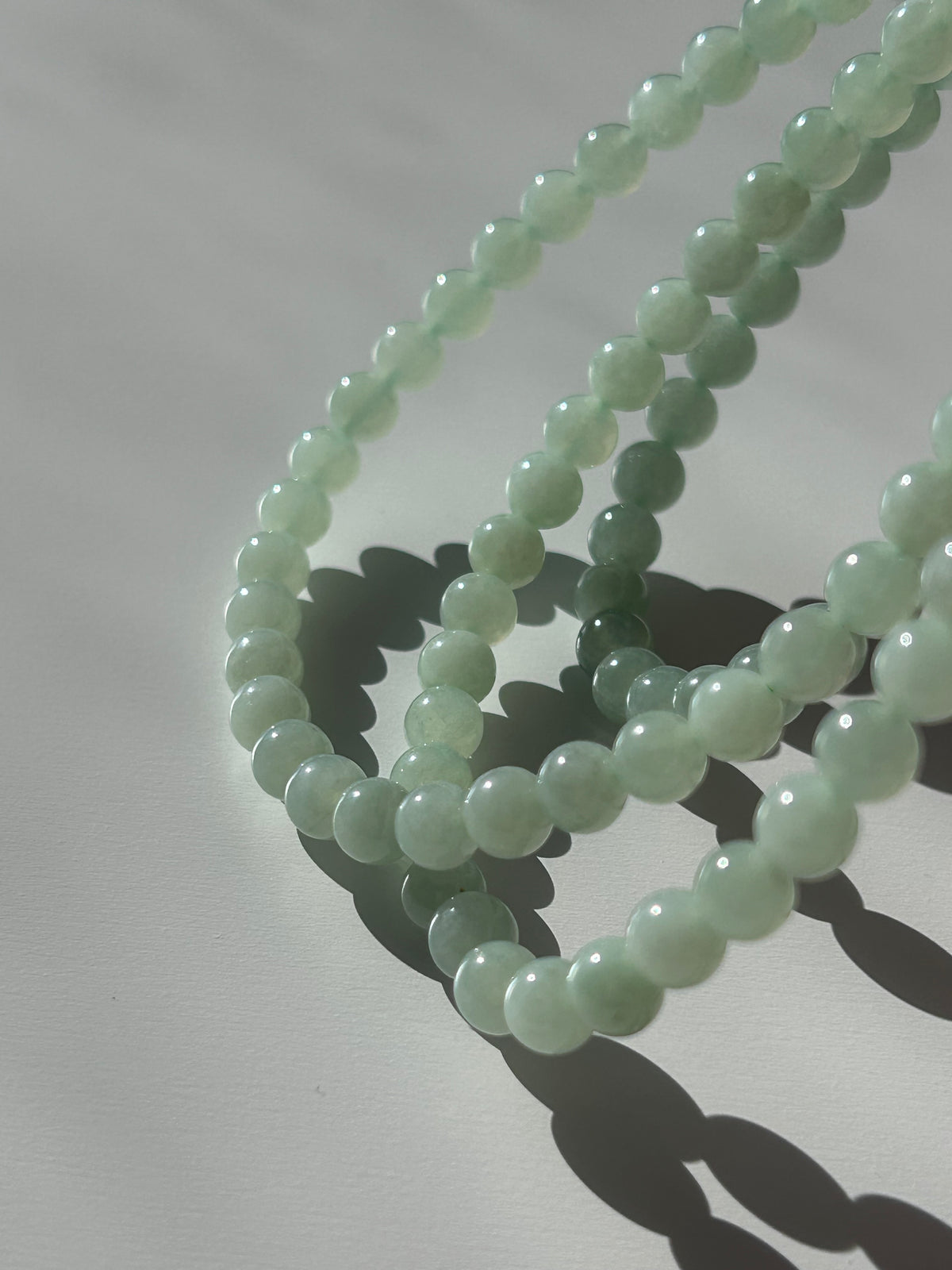 Burmese jadeite beaded necklace, 65cm, photo 8 - Luxe Jadeite