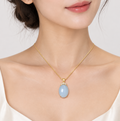 Lavender Egg Pendant, 18k Gold, photo 1 - Luxe Jadeite