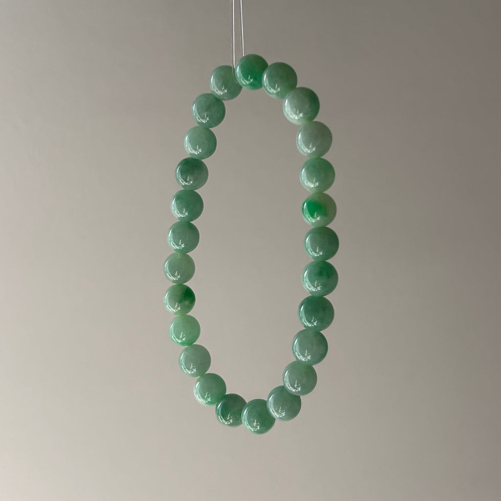 Apple green Burmese jadeite bead bracelet, photo 7 - Luxe Jadeite