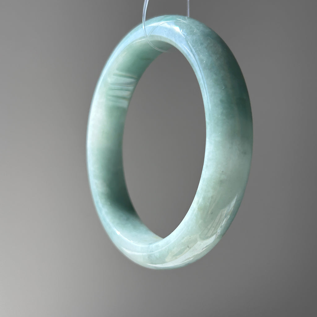 Floating Green Bangle, Jade only (no metal setting), photo 5 - Luxe Jadeite