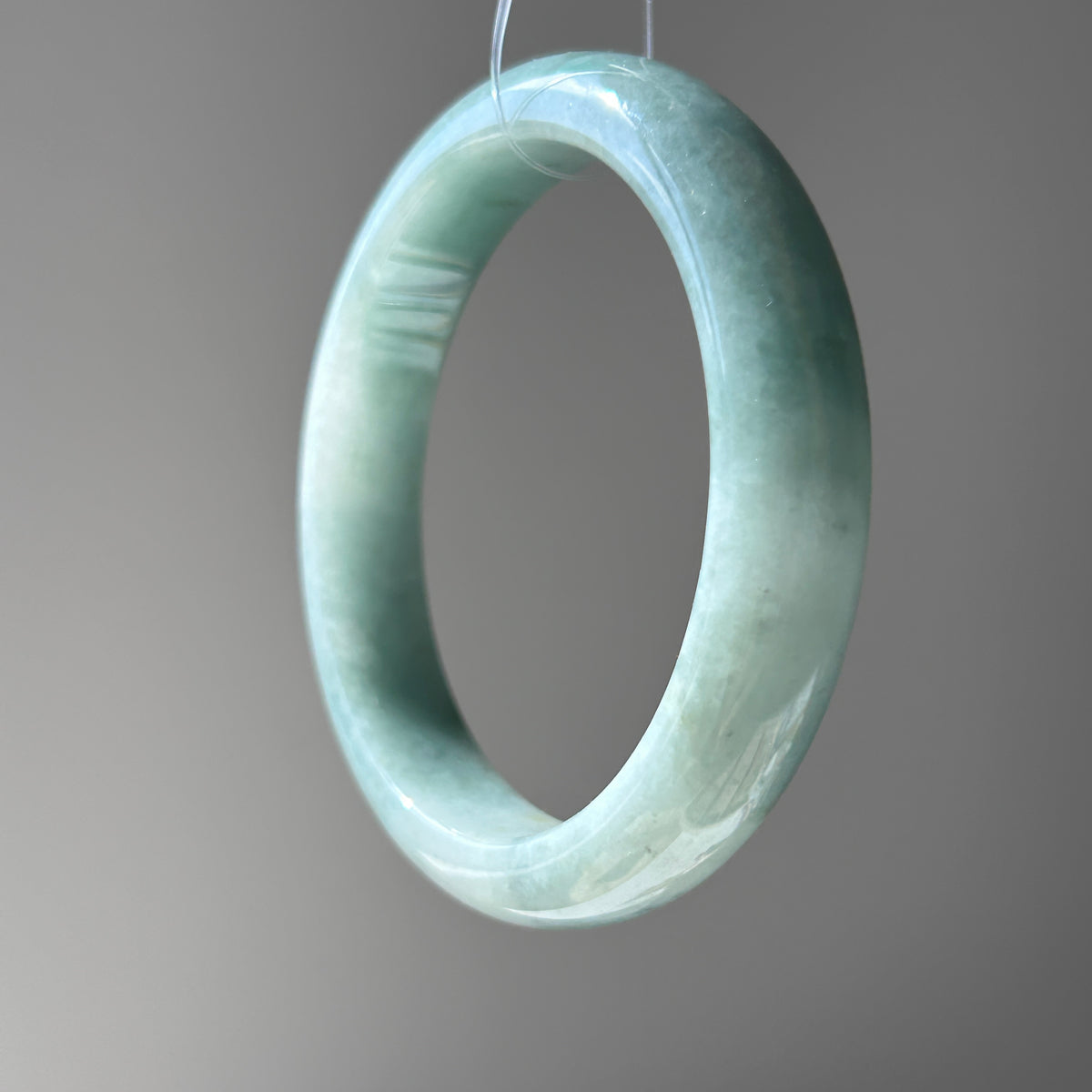 Floating Green Bangle, Jade only (no metal setting), photo 5 - Luxe Jadeite