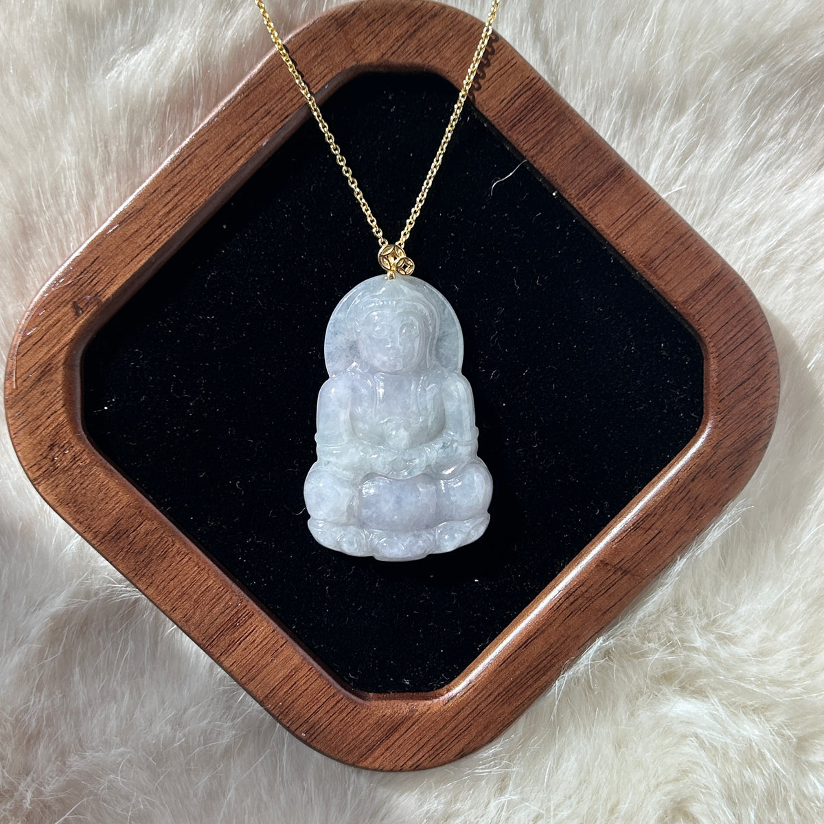 Lavender Buddha Pendant, Sterling Silver, photo 8 - Luxe Jadeite