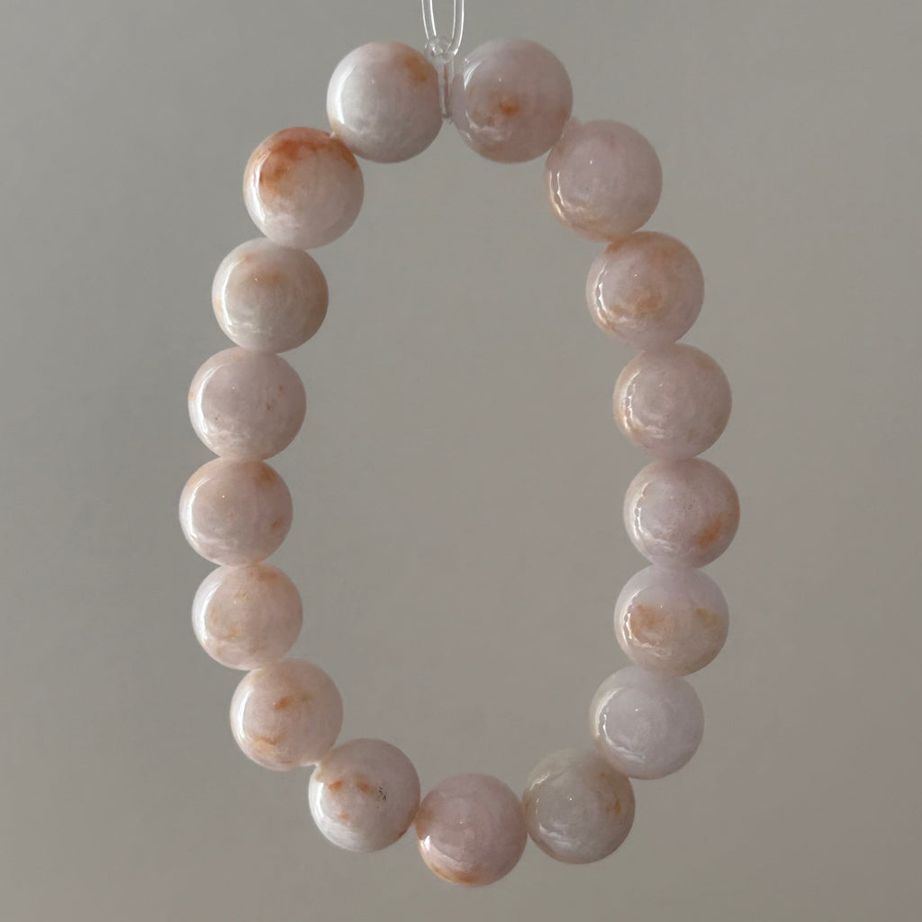Koi fish carved Burmese jadeite bead bracelet - Luxe Jadeite