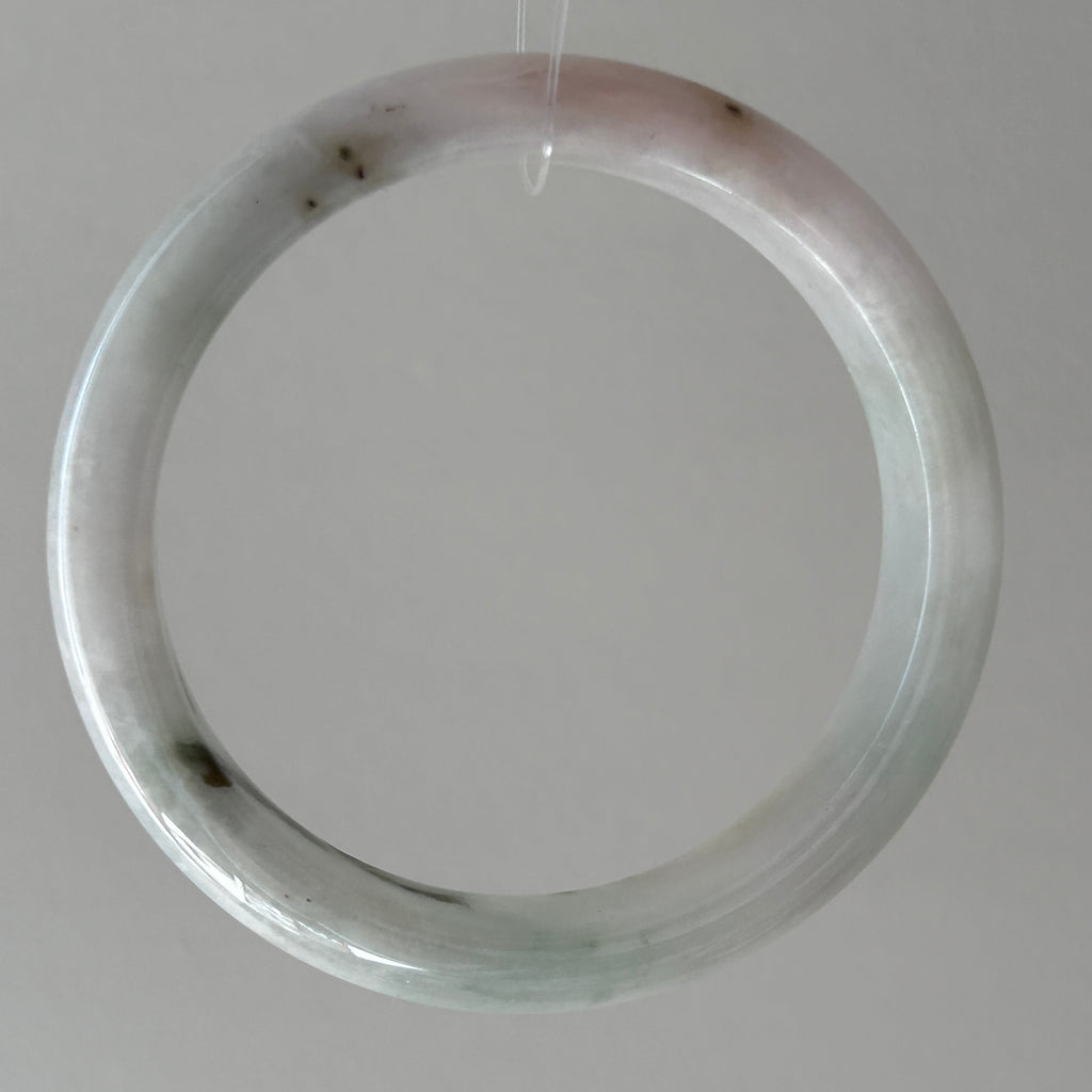Pale Green with Floating Moss Green Bangle 60.3mm, photo 8 - Luxe Jadeite