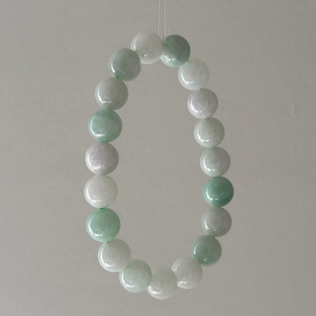 Pale Green and White alternating Bracelet 16.5 cm, photo 9 - Luxe Jadeite