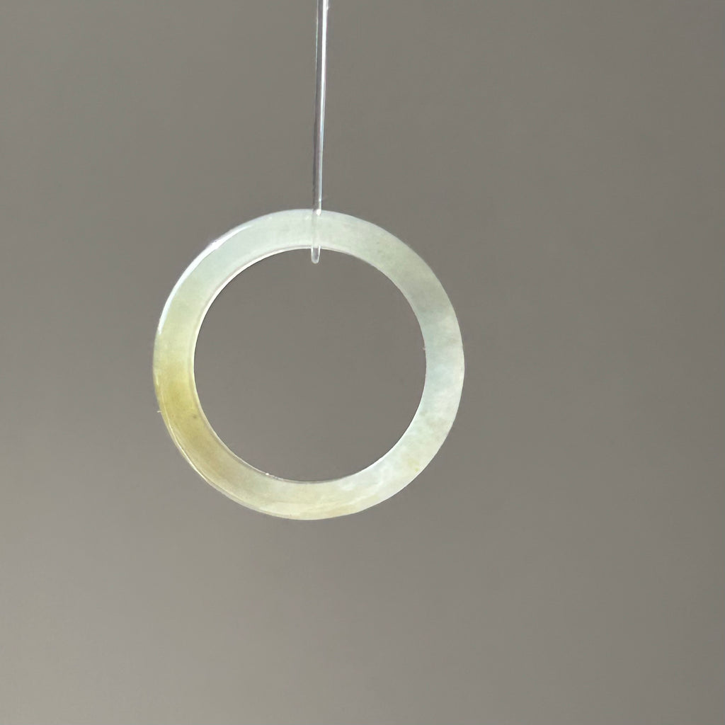 Yellow Jadeite Ring - Thinner Band on Model, photo 5 - Luxe Jadeite