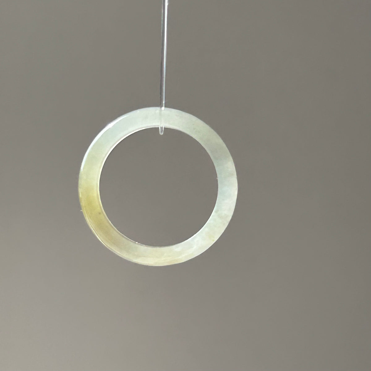 Yellow Jadeite Ring - Thinner Band on Model, photo 5 - Luxe Jadeite