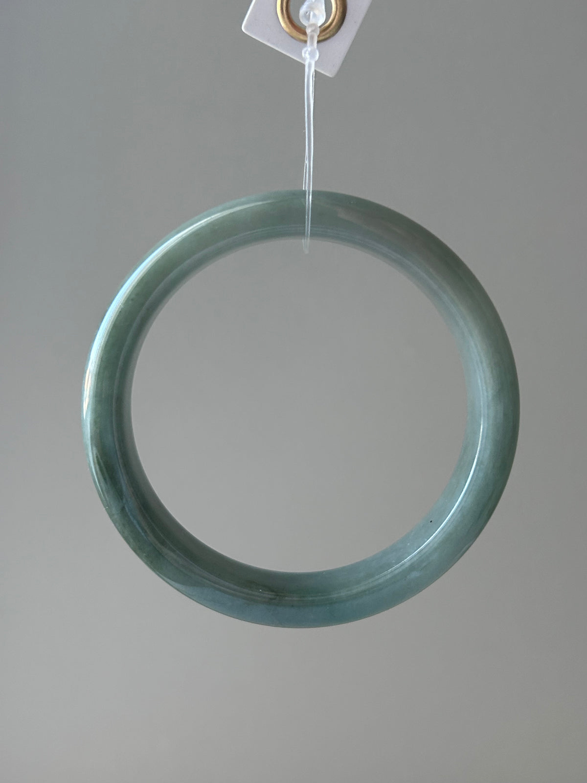 Oily green Burmese jadeite bangle, 52.8mm - Luxe Jadeite