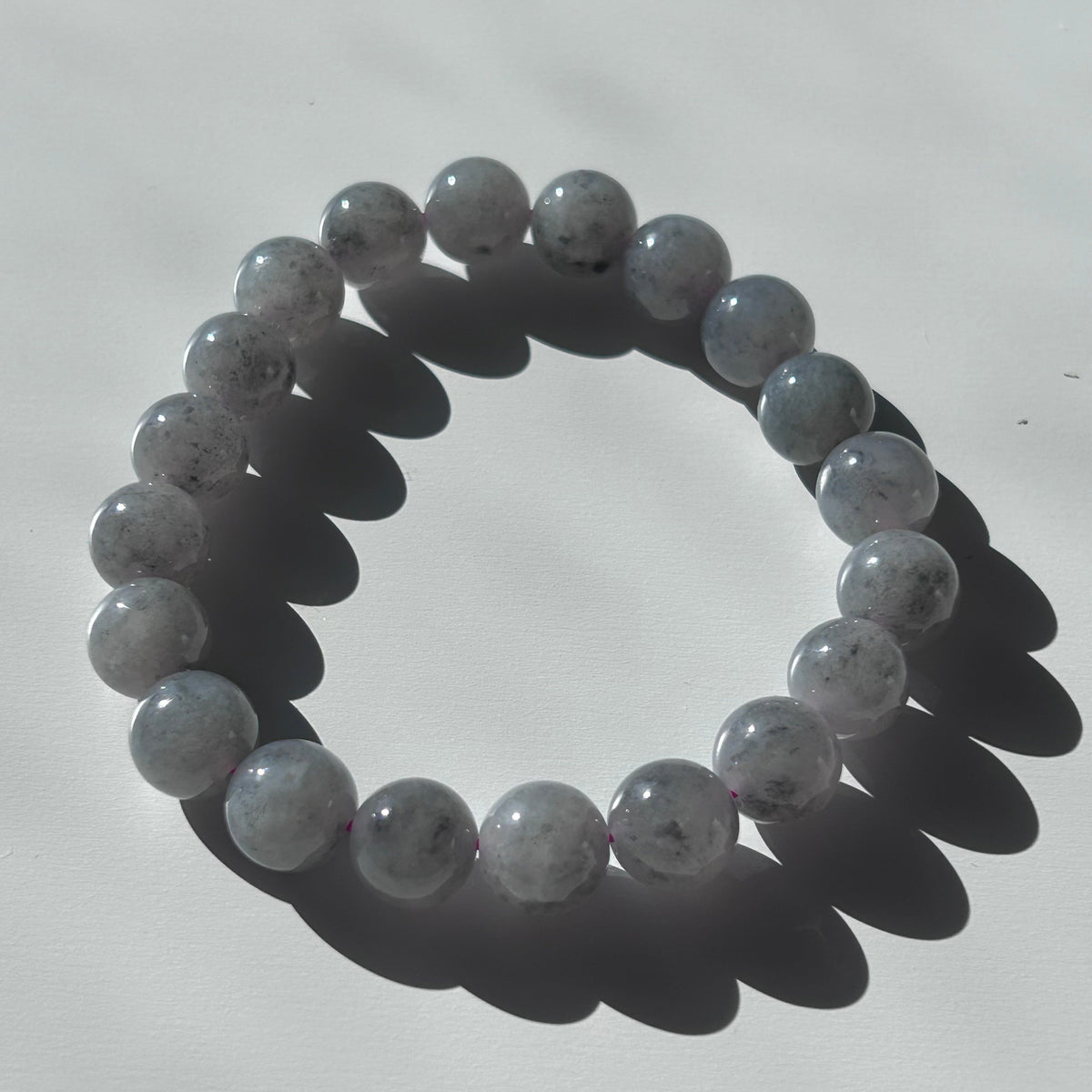 Rare icy black chicken (wuji) jadeite bead bracelet, photo 6 - Luxe Jadeite