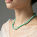 Sweet apple green Burmese jadeite bead necklace, 60cm - Luxe Jadeite