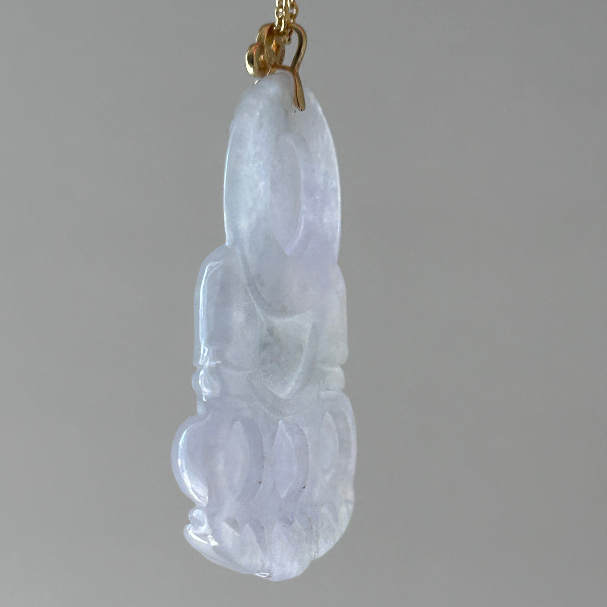 Lavender Buddha Pendant, Sterling Silver, photo 7 - Luxe Jadeite