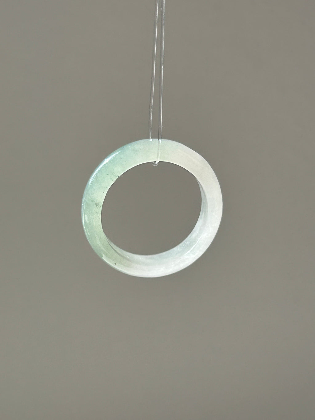 Icy half white half green Burmese jadeite ring - Luxe Jadeite