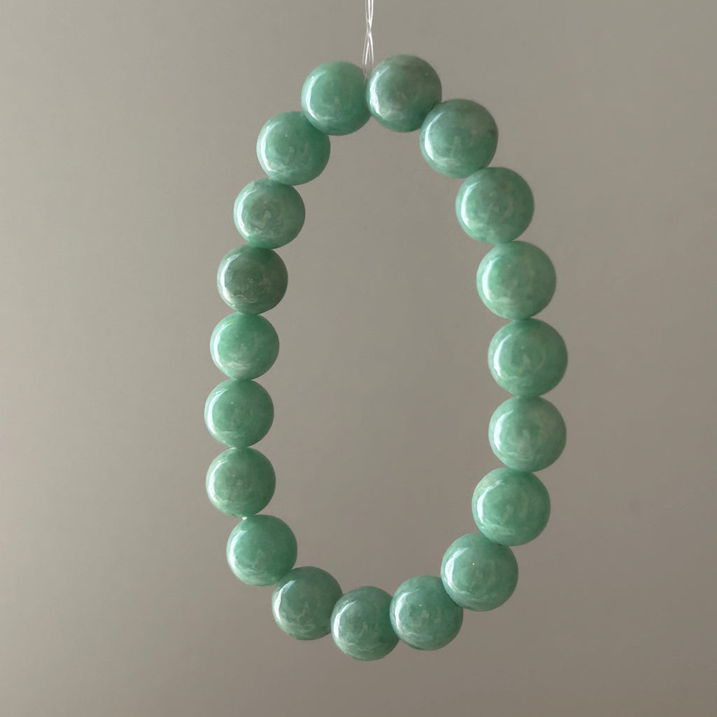 Apple green Burmese jadeite bead bracelet - Luxe Jadeite