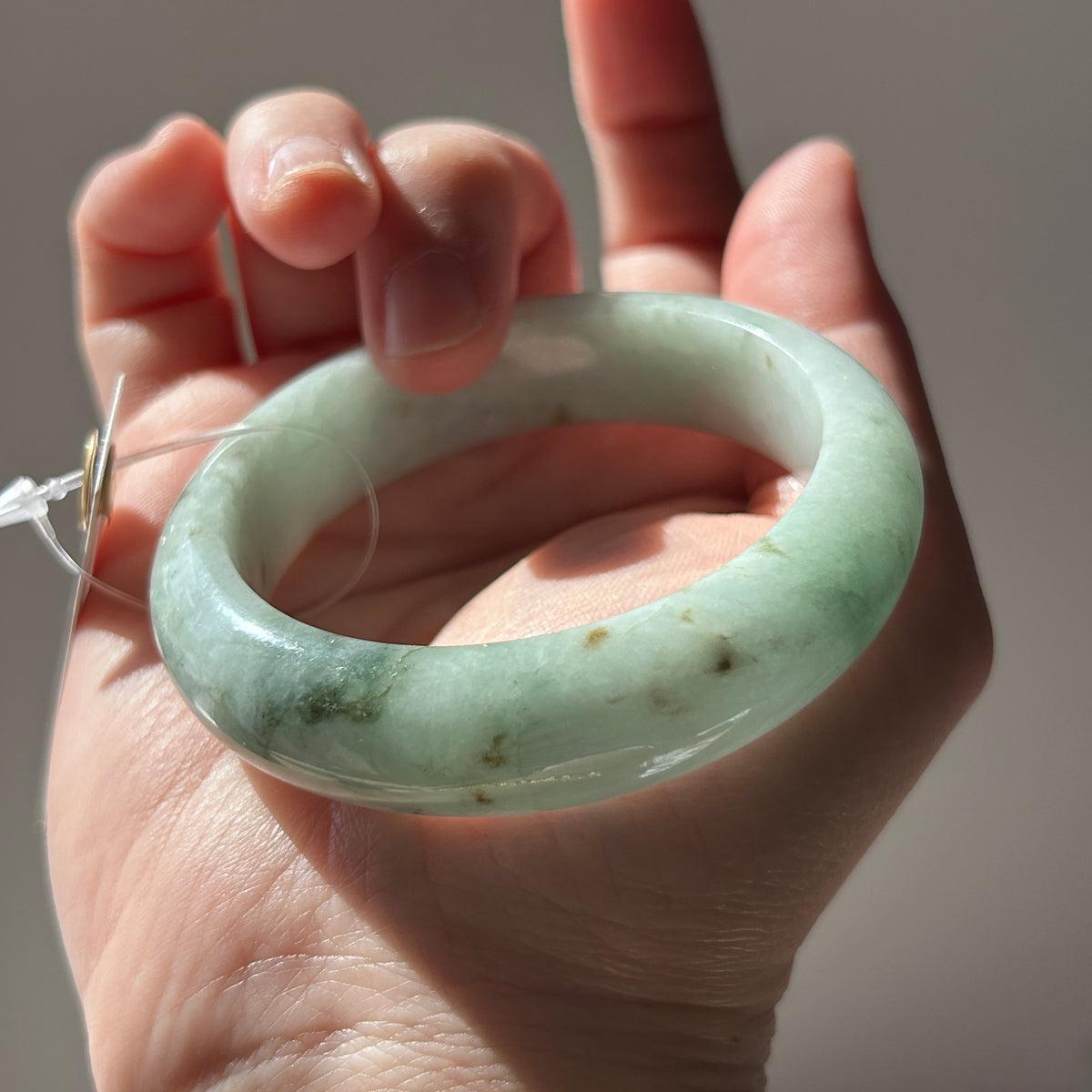 Floating Green Bangle, Jade only (no metal setting), photo 1 - Luxe Jadeite