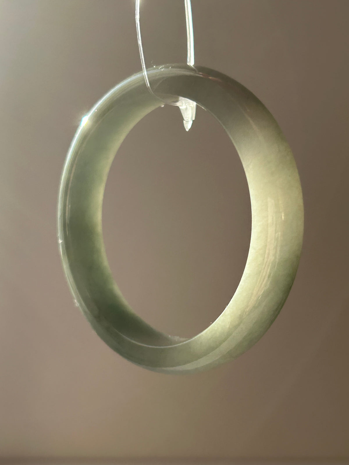 Oily green Burmese jadeite bangle, 52.8mm, photo 12 - Luxe Jadeite