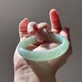 Apple green Burmese jadeite bangle, 56.9mm, photo 1 - Luxe Jadeite