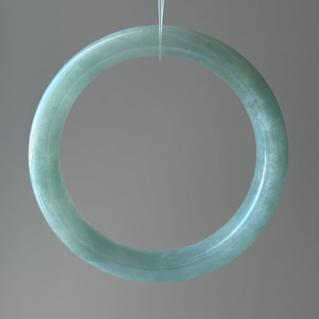 Apple green Burmese jadeite bangle, 56.9mm - Luxe Jadeite