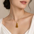 Icy Natural Huang Fei Buddha Pendant, 18k Gold, photo 1 - Luxe Jadeite