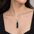 Black (Mo Cui) Myanmar Pendant, Sterling Silver, photo 1 - Luxe Jadeite