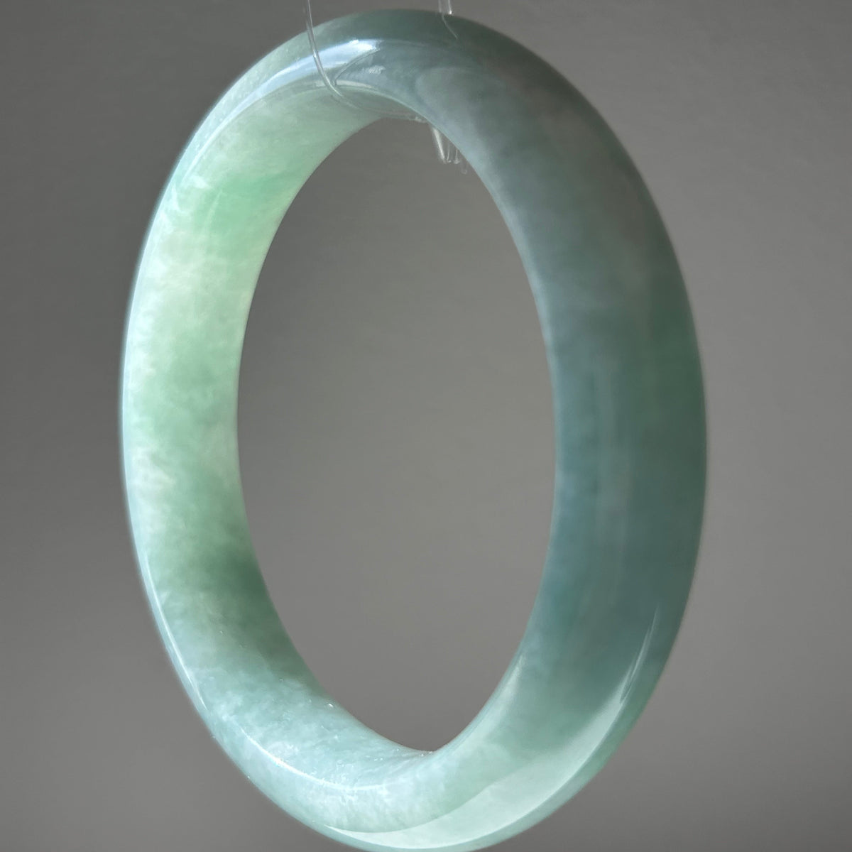 Apple green Burmese jadeite bangle, 56.9mm - Luxe Jadeite