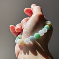 Vibrant macaron-colour Burmese jadeite bead bracelet, photo 1 - Luxe Jadeite
