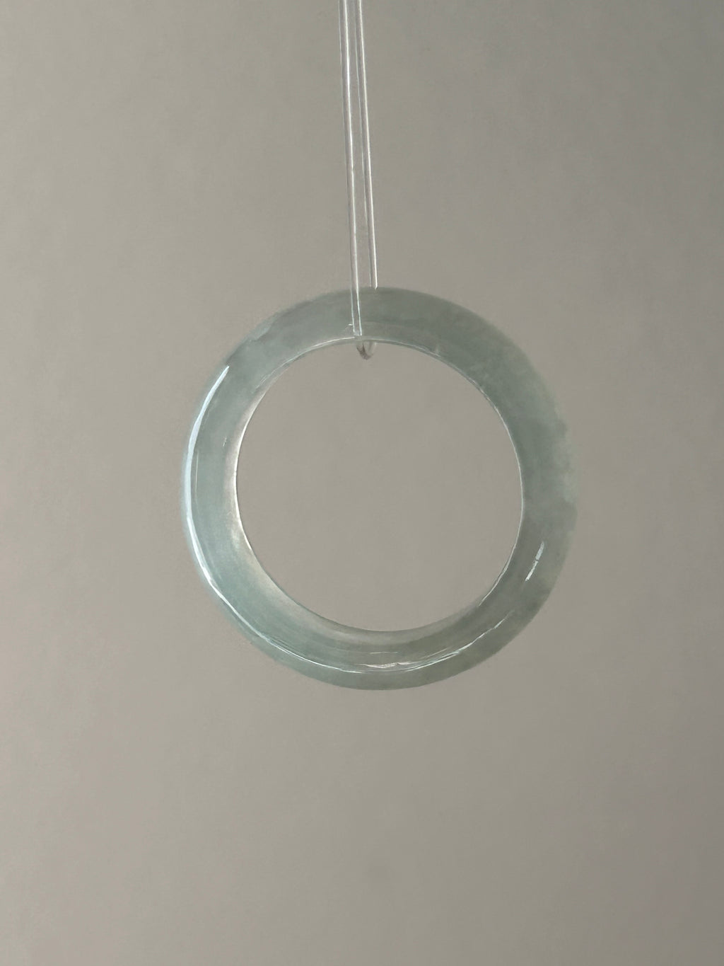 Icy white jadeite ring with lake green tinge - Luxe Jadeite