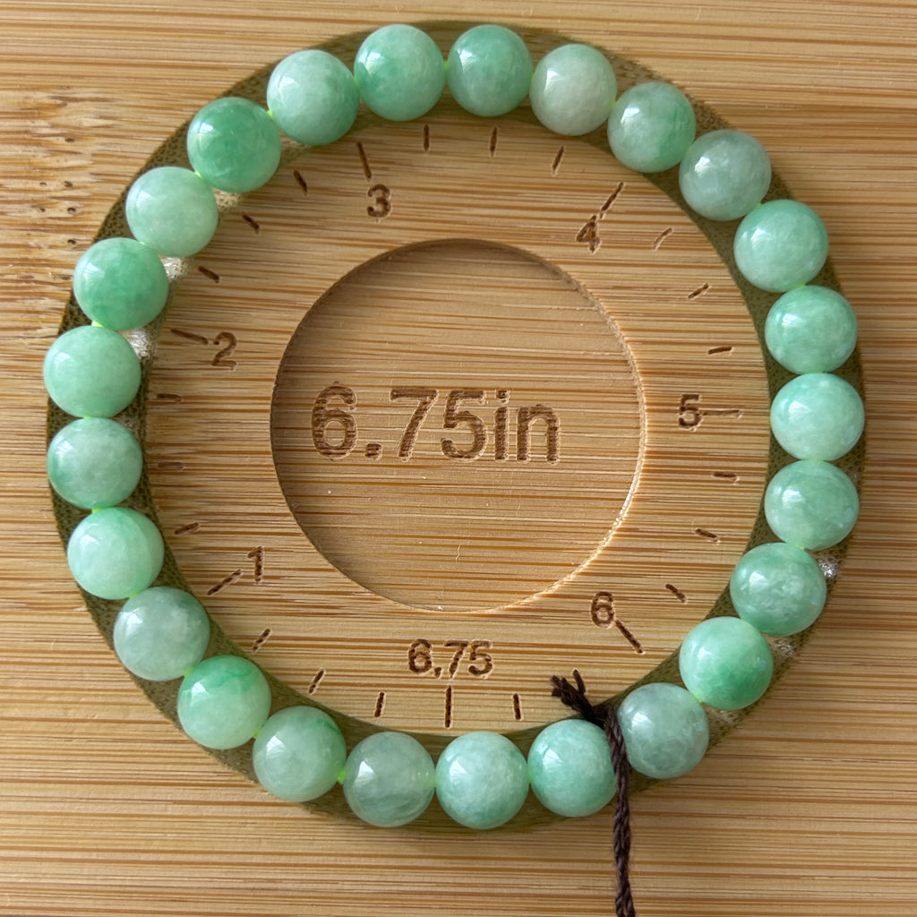 Apple green Burmese jadeite bead bracelet, photo 4 - Luxe Jadeite