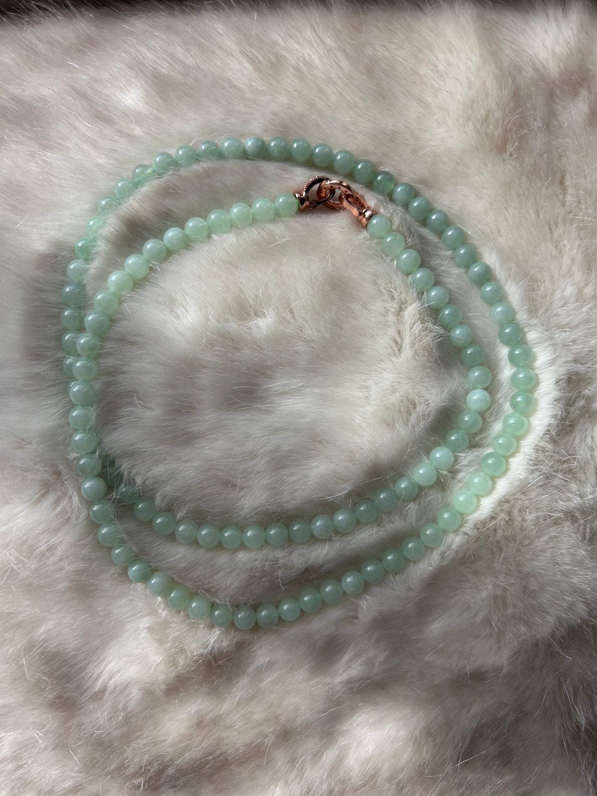 Burmese jadeite beaded necklace, 65cm - Luxe Jadeite