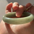 Oily green Burmese jadeite bangle, 52.8mm - Luxe Jadeite