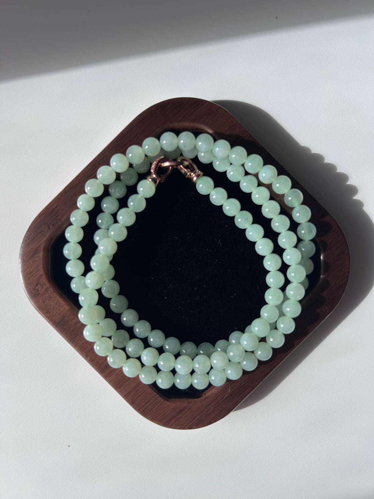 Burmese jadeite beaded necklace, 65cm - Luxe Jadeite