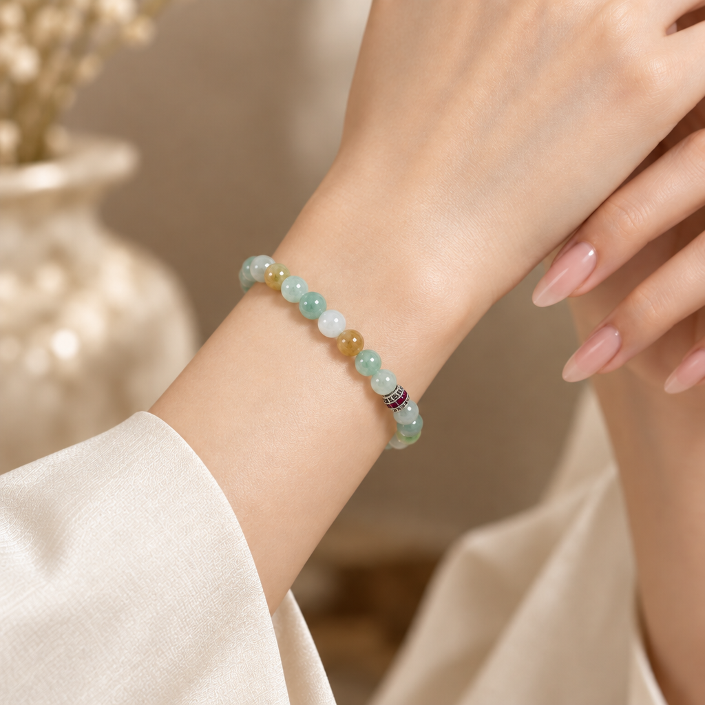 Multi Bracelet, Jade only (no metal setting) | Certified Type A Burmese, photo 1 - Luxe Jadeite