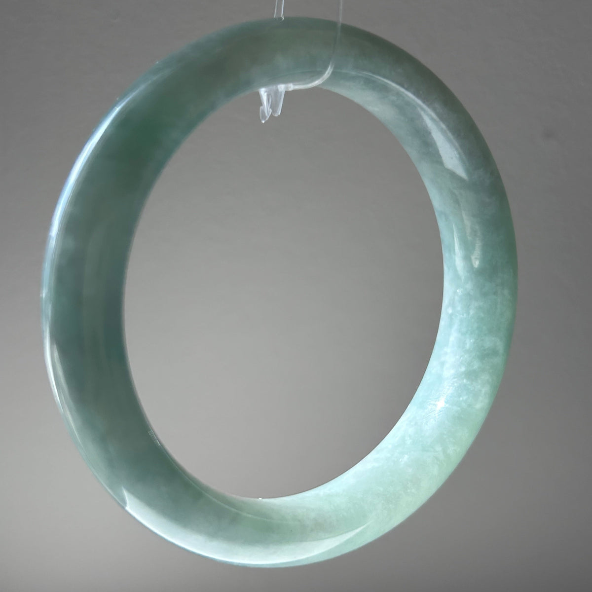 Apple green Burmese jadeite bangle, 56.9mm - Luxe Jadeite