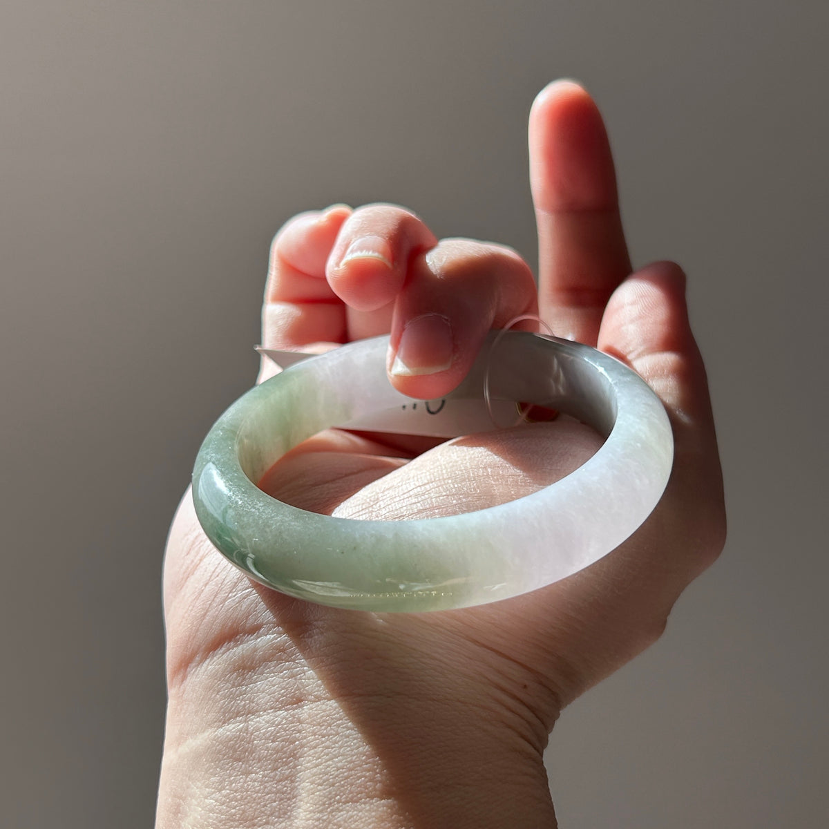 Icy spring purple and golden dust (chun dai cai sa jin) Burmese jadeite bangle, 57.8mm, photo 1 - Luxe Jadeite