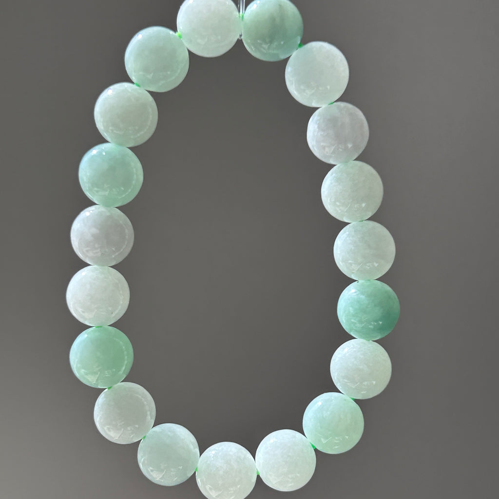Pale Green and White alternating Bracelet 16.5 cm, photo 5 - Luxe Jadeite