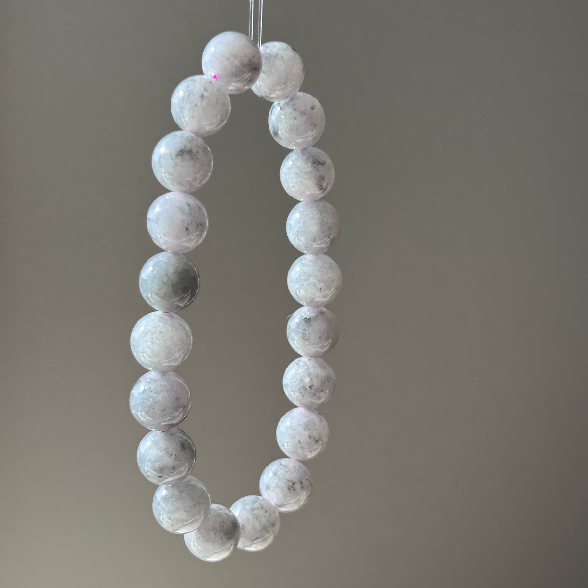 Rare icy black chicken (wuji) jadeite bead bracelet - Luxe Jadeite
