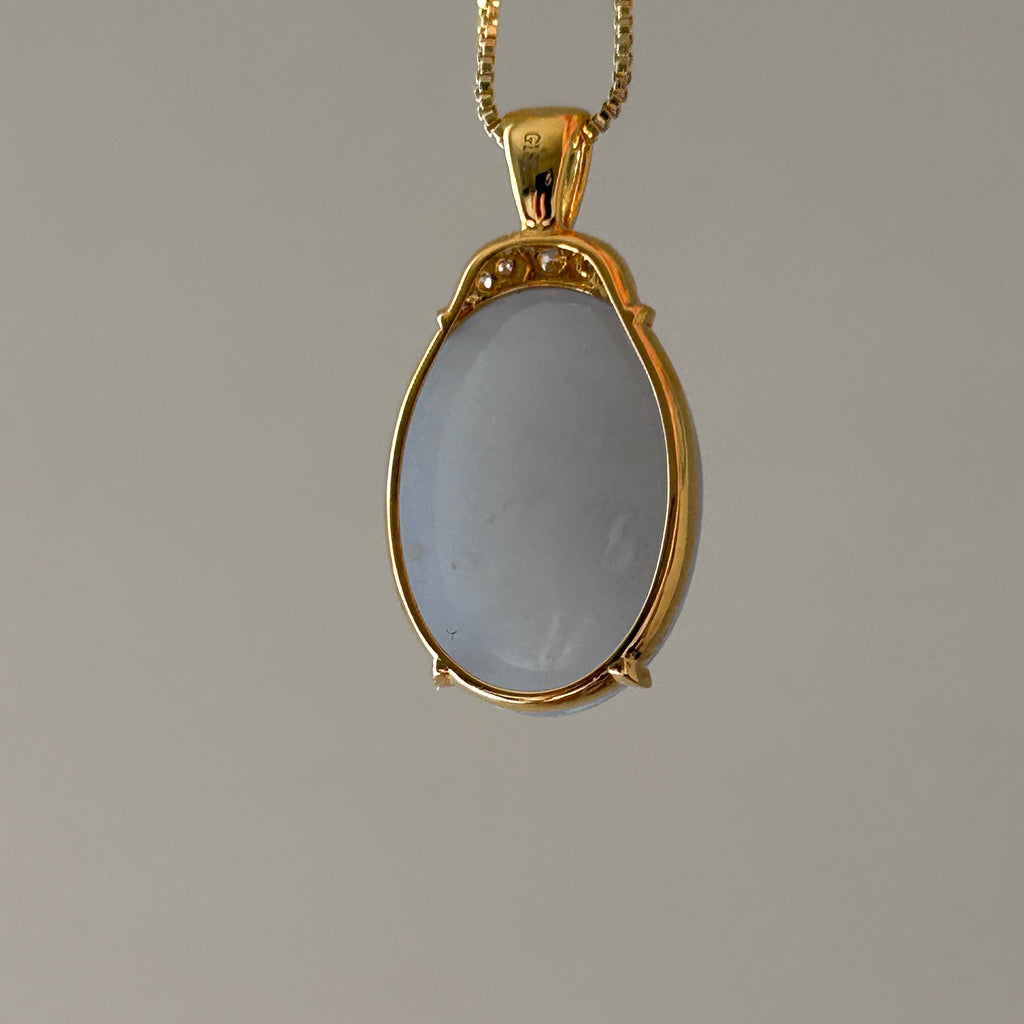 Lavender Egg Pendant, 18k Gold, photo 9 - Luxe Jadeite