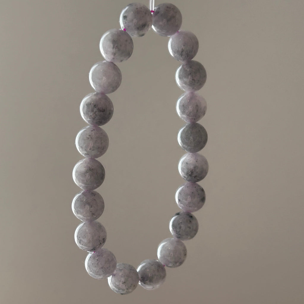 Rare icy black chicken (wuji) jadeite bead bracelet - Luxe Jadeite