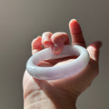 Milky lavender Burmese jadeite bangle with hint of green, 57.6mm, photo 1 - Luxe Jadeite
